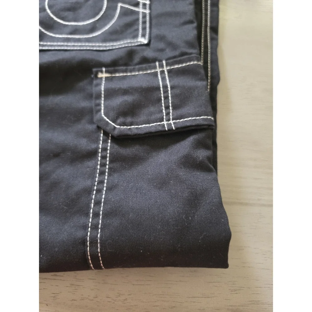 NWT True Religion VTG Distressed Military Army Cargo Pocket Pants Black Men